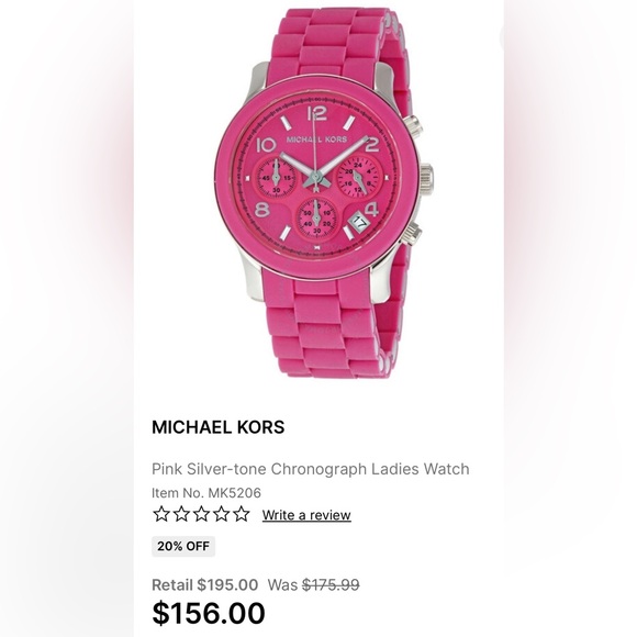 PINK LIMITED EDITION MICHAEL KORS CHRONOGRAPH WATCH - Picture 1 of 10